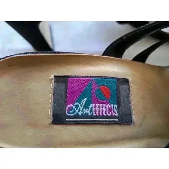 Women Art Effects Black Strappy Sandals 9 M 3" Chunk Block  Heel Pre-owned - Picture 6 of 9